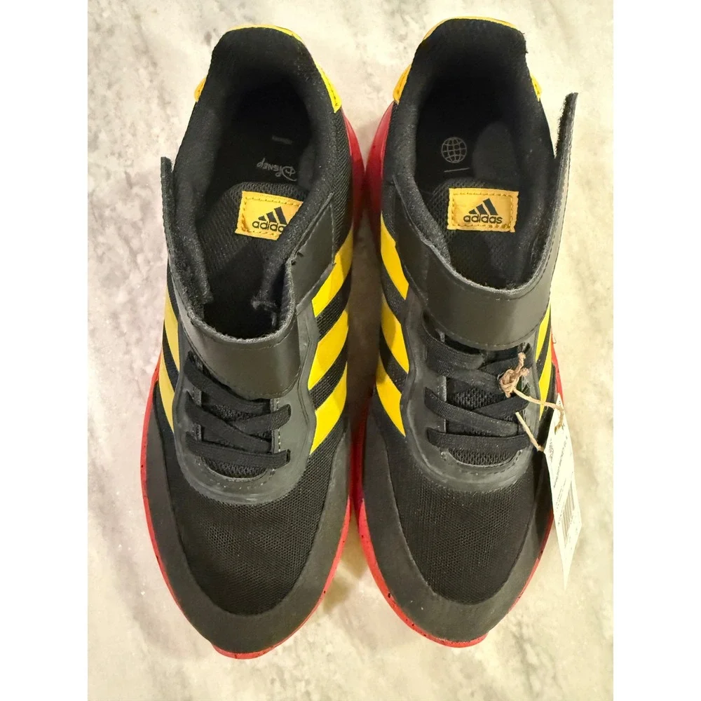 Adidas Kids‎ Disney Mickey Mouse Black Red Yellow Strap Sneakers Shoes